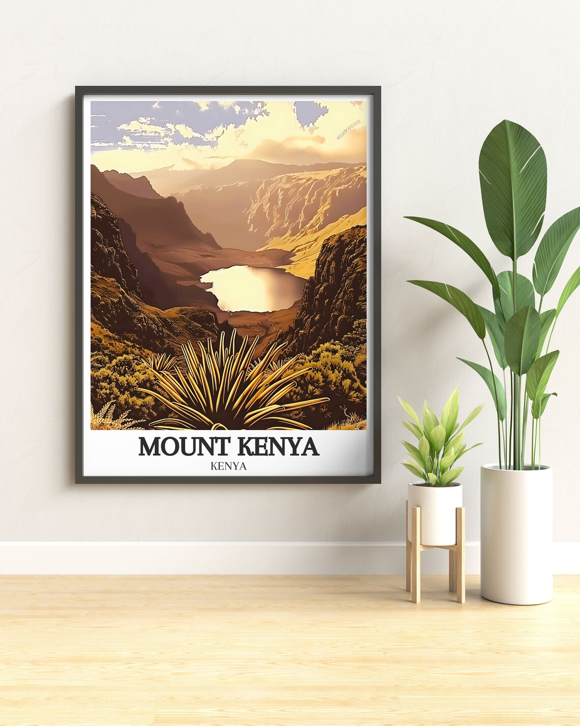 Mount Kenya Crater Lake Golden Hour Alpine Landscape Travel Poster - Image 2