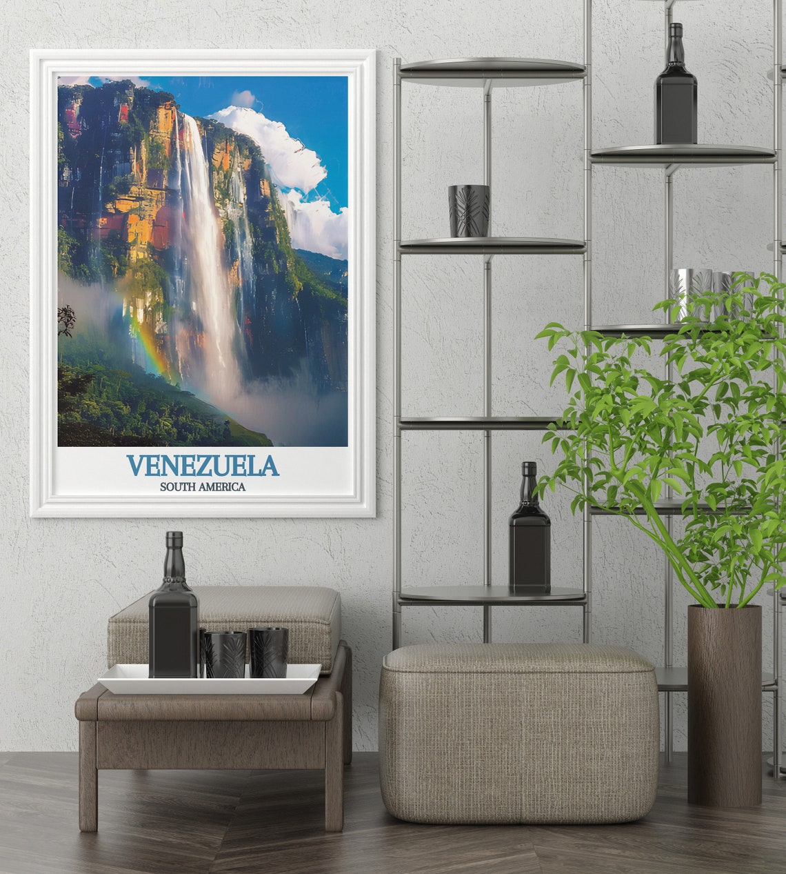 Angel Falls Venezuela Rainbow Waterfall Jungle Travel Poster - Image 2
