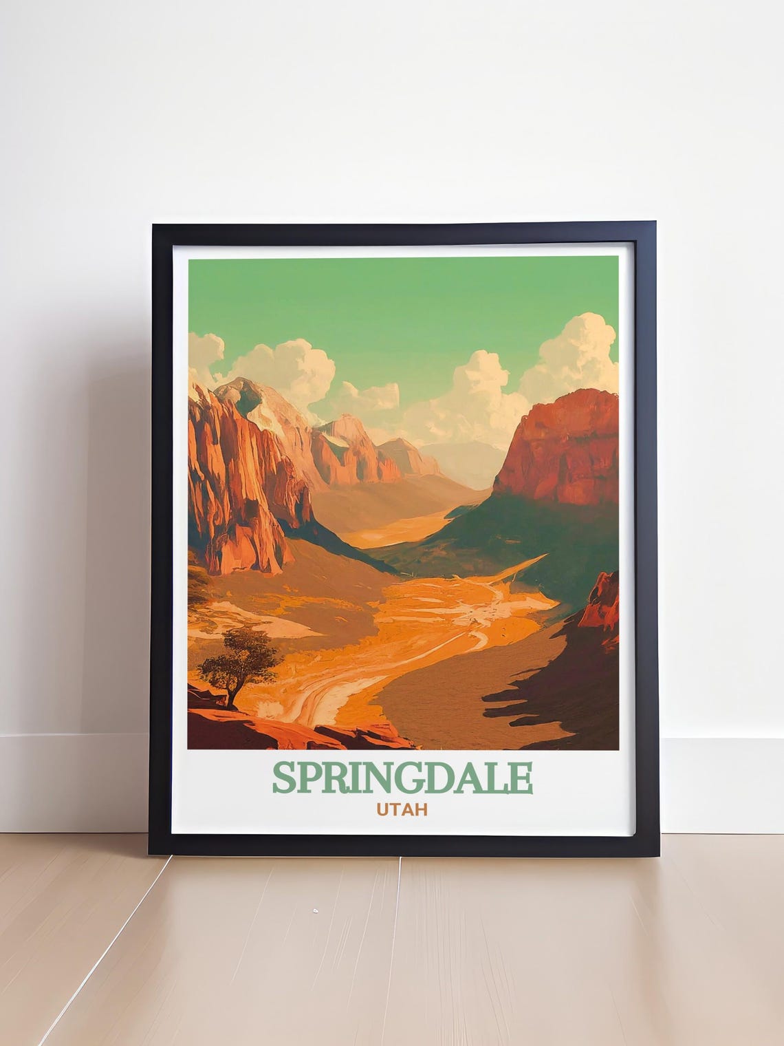 Springdale Utah Zion Canyon Valley Golden Hour Panorama Poster - Image 4