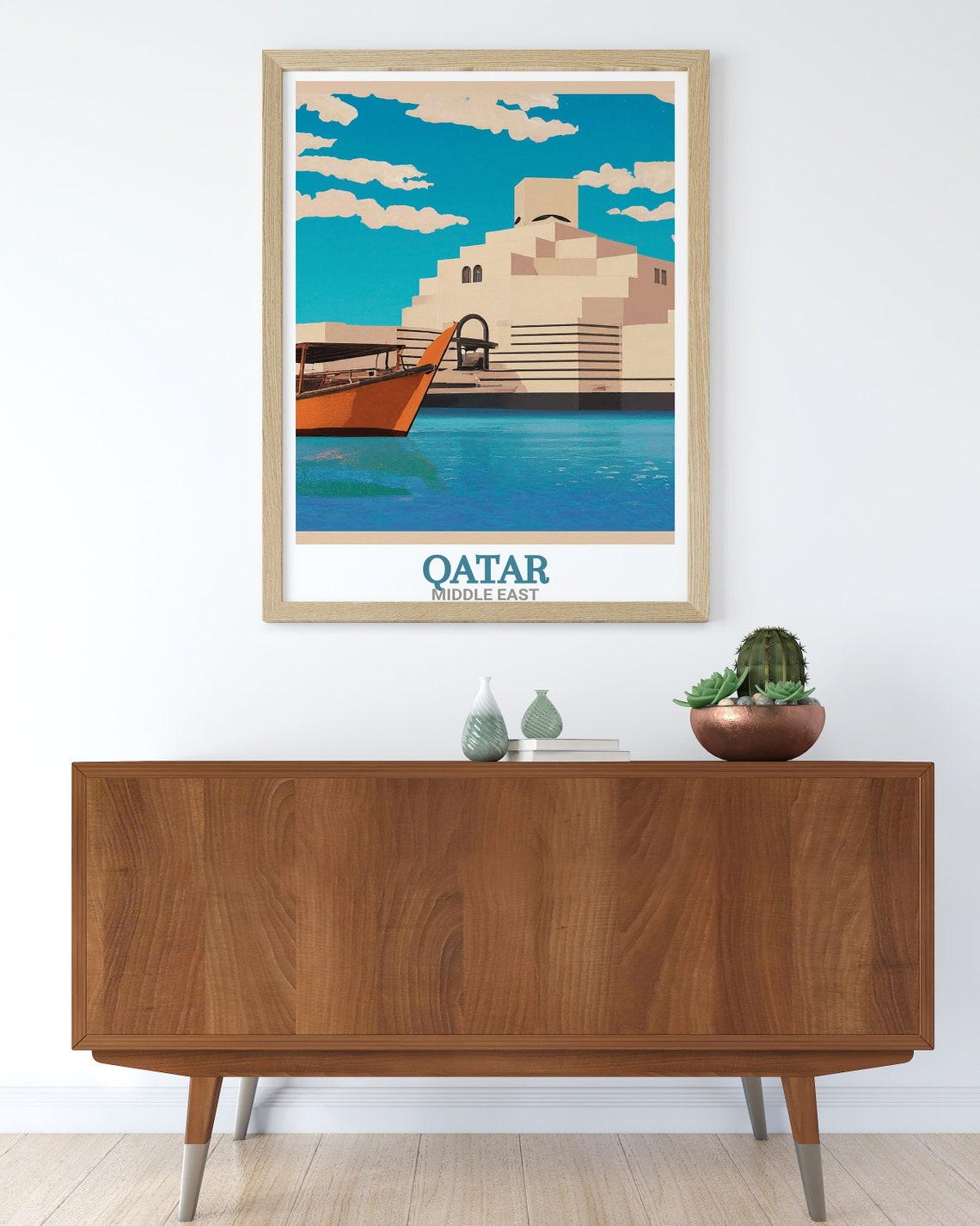Qatar Middle East Museum of Islamic Art Doha Waterfront Travel Poster - Image 2