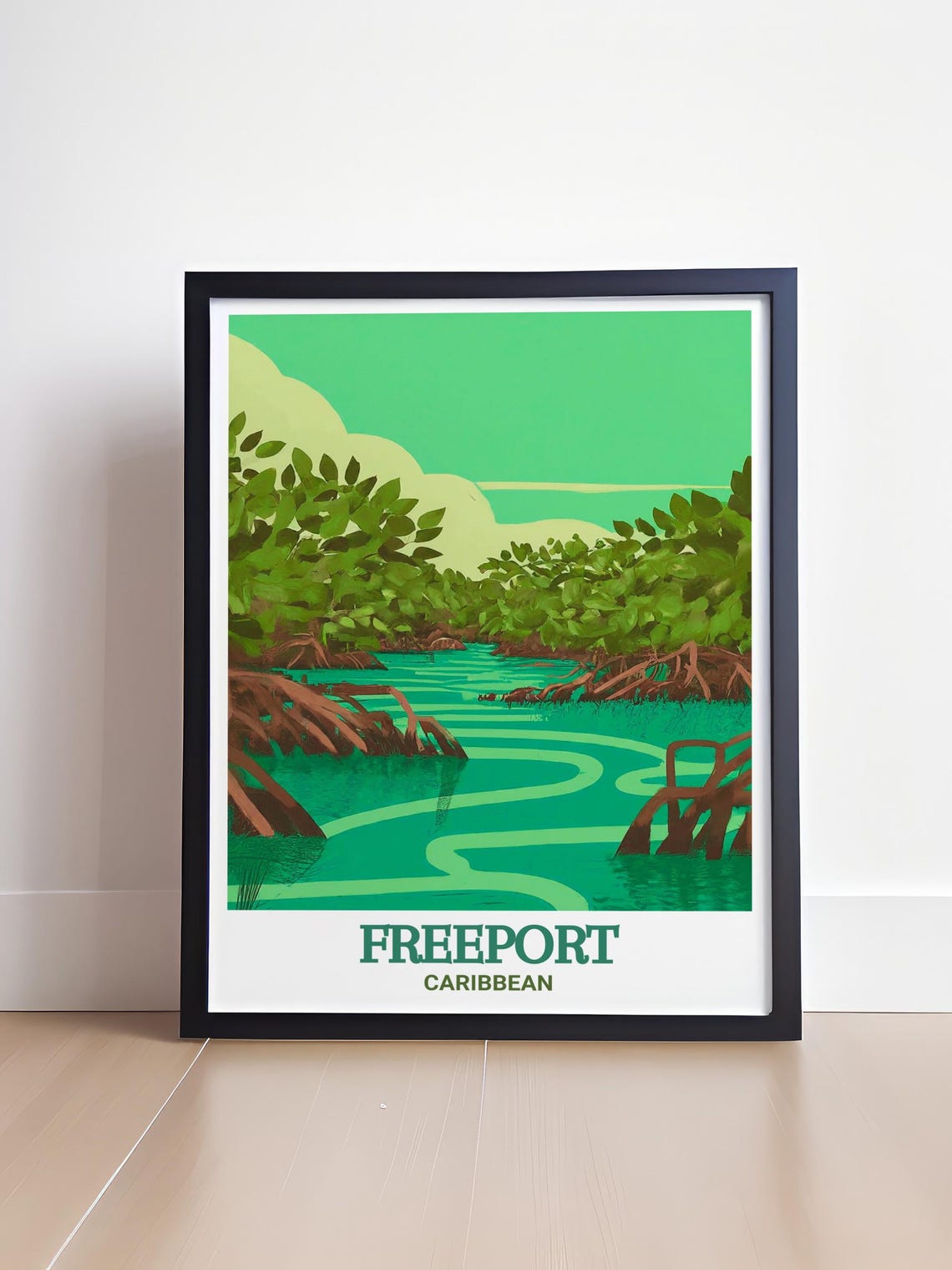 Freeport Caribbean Lucayan Emerald Green Mangrove Waterway Poster - Image 4