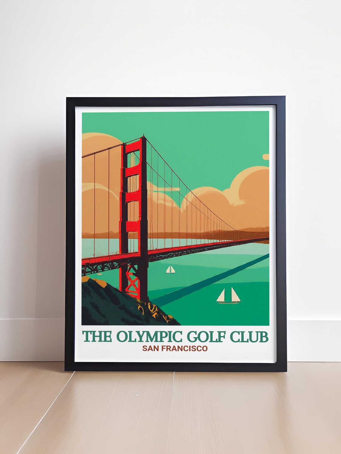 Golden Gate Bridge The Olympic Golf Club San Francisco Travel Poster - Image 4