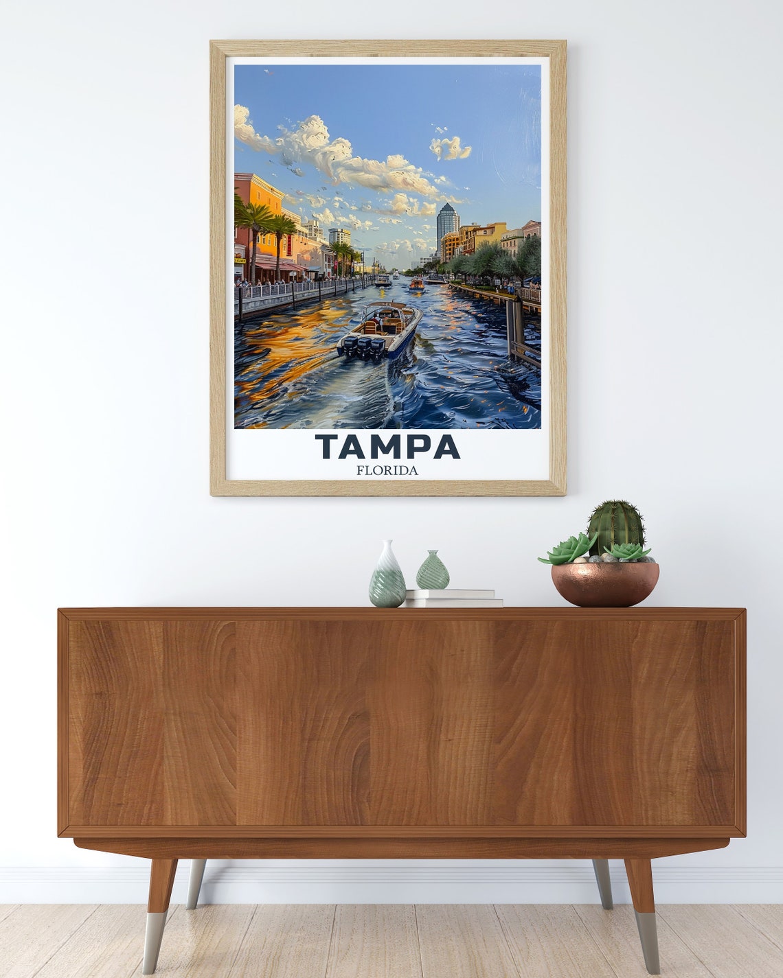Tampa Travel Poster Tampa Riverwalk Decor Tampa Artwork Tampa Wall Art Tampa Riverwalk Art Print Tampa Prints And Posters - Image 3