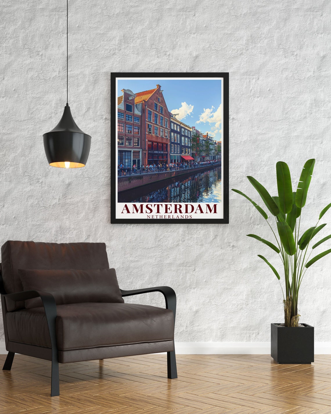Amsterdam Anne Frank House Poster Overlooking the Busy Canal - Image 2