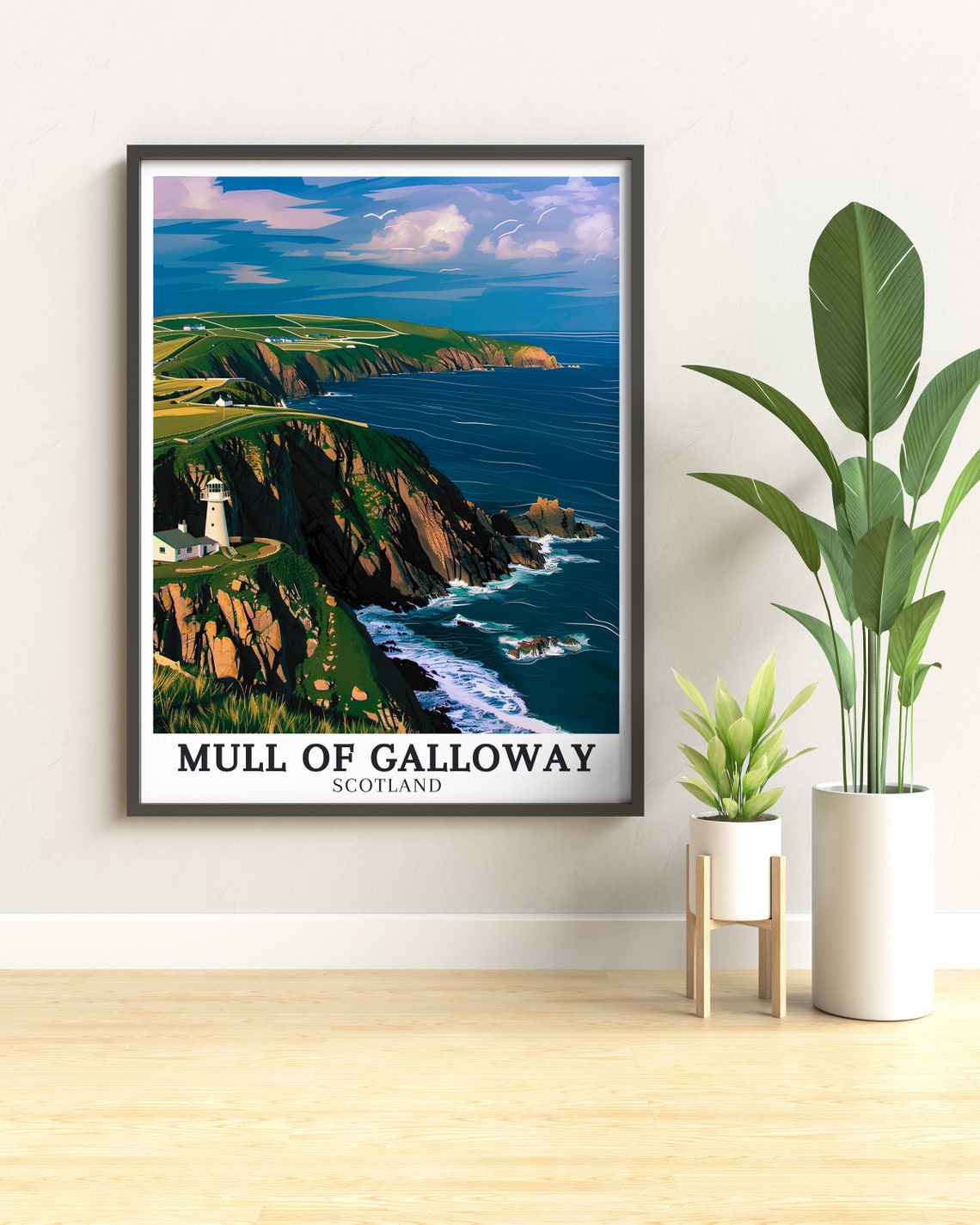 Mull of Galloway Lighthouse Sea Cliffs Scotland Travel Poster - Image 3