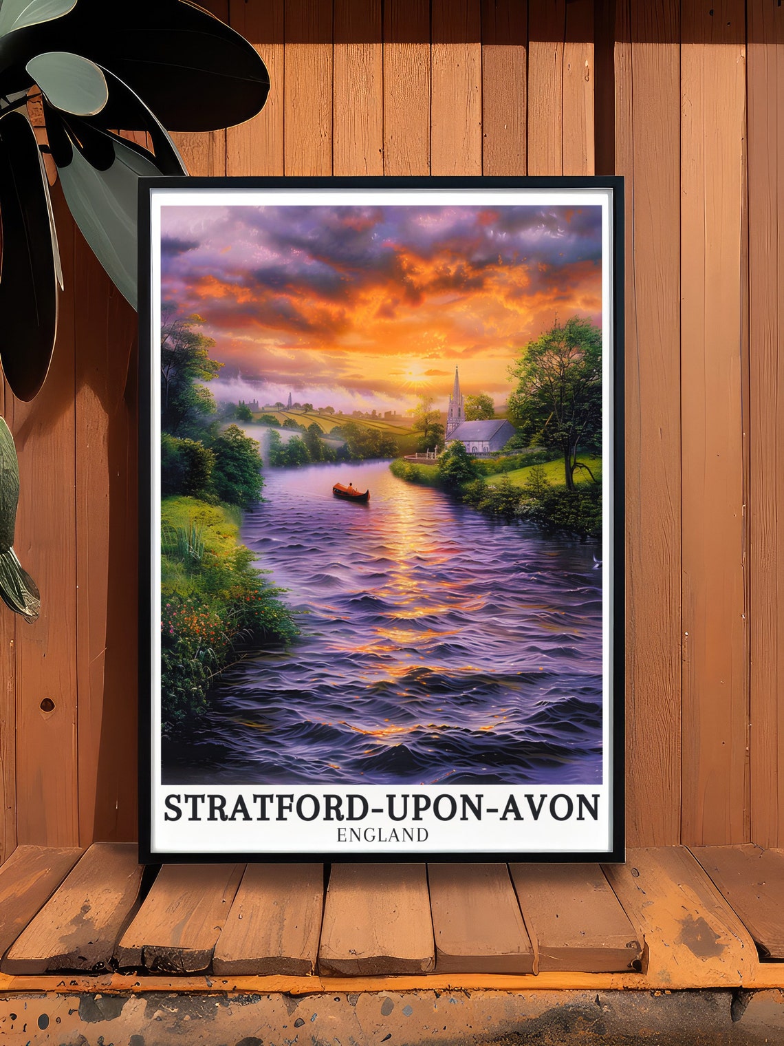 Stratford Upon Avon River Avon Sunset With Church Spire England Poster - Image 3