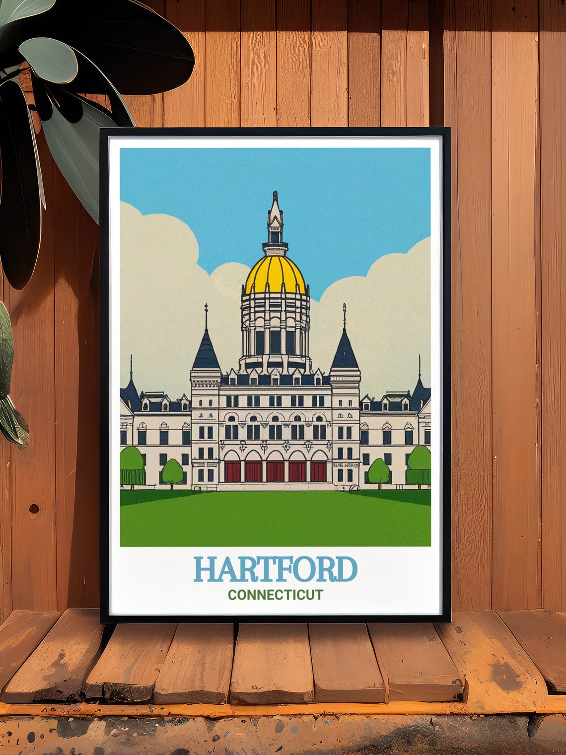 Hartford Connecticut State Capitol Poster with Its Golden Dome - Image 3