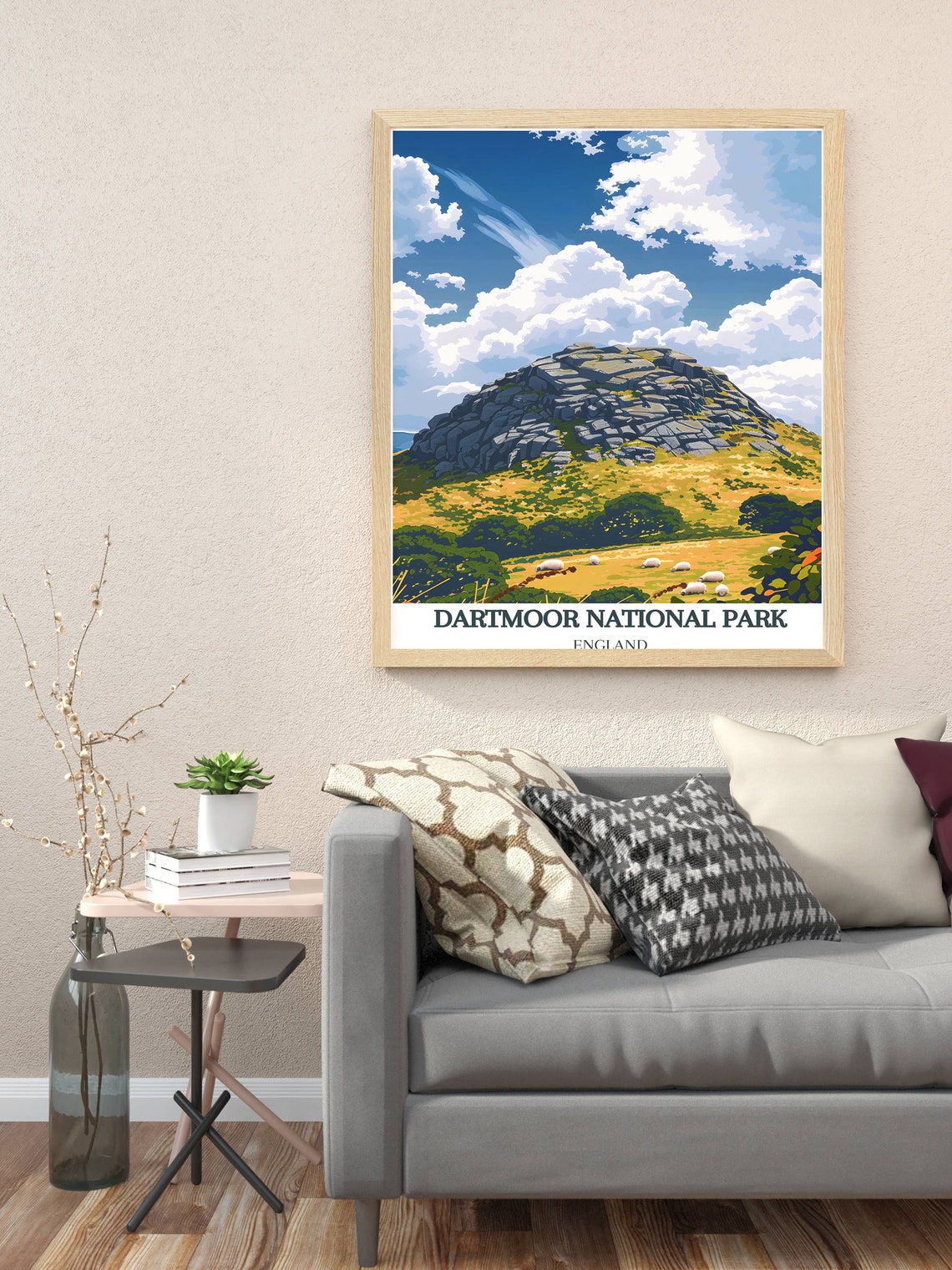 Dartmoor National Park England Haytor Rocks Sheep Meadow Poster - Image 3