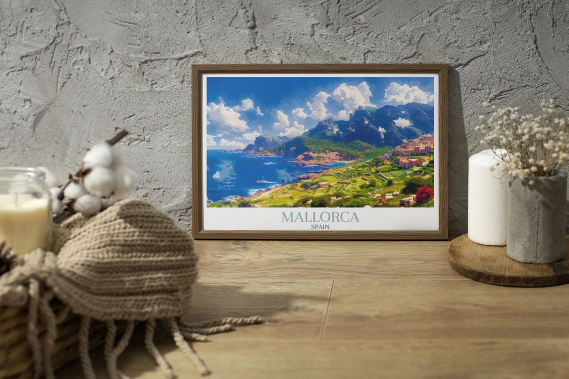 Mallorca Spain Scenic Coast Mountains Mediterranean Bay View Poster - Image 3