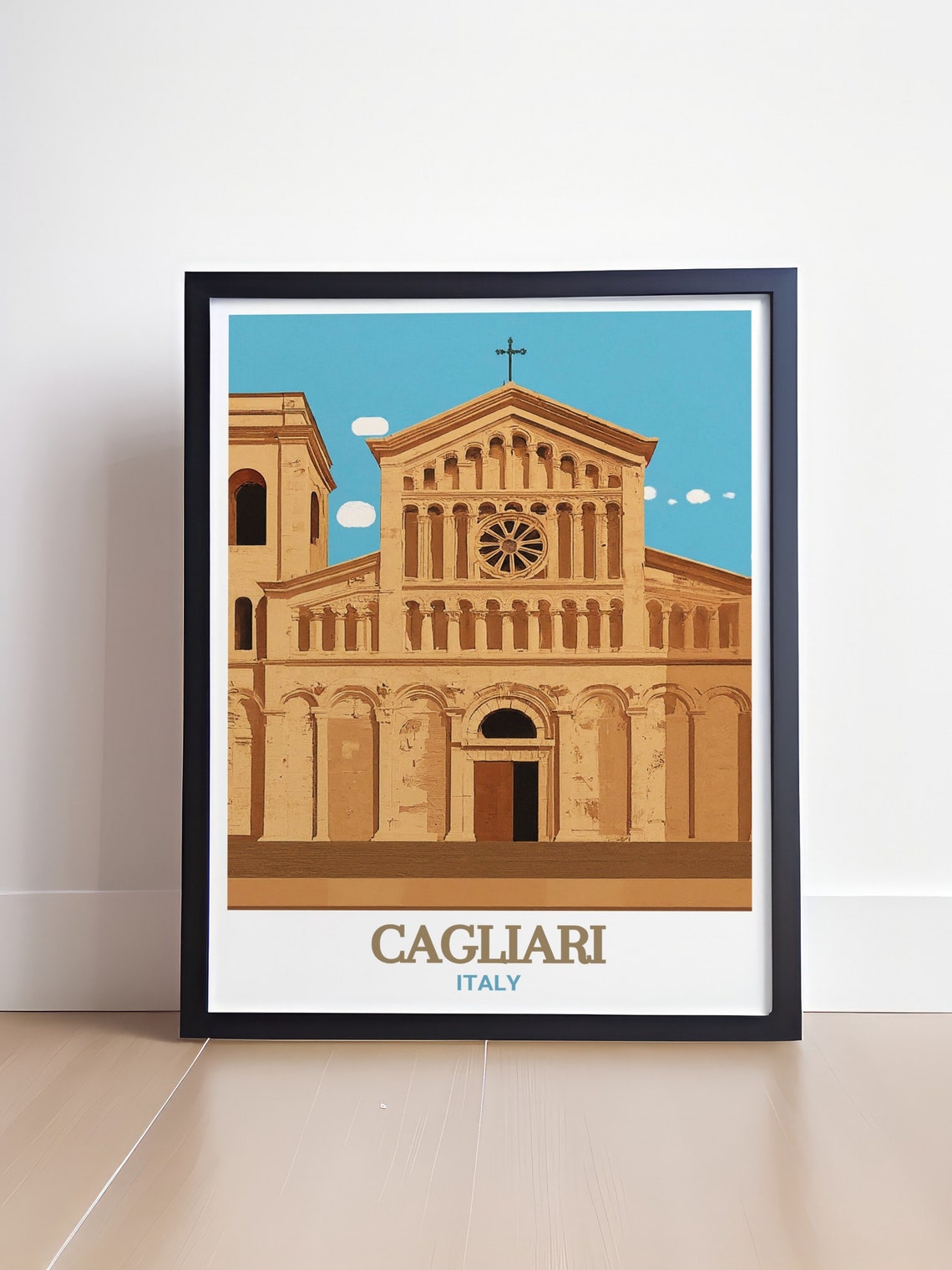 Cagliari Travel Print Cathedral Of Santa Maria In Cagliari Decor Cathedral Of Santa Maria Poster Cagliari Decor Cagliari Poster - Image 4