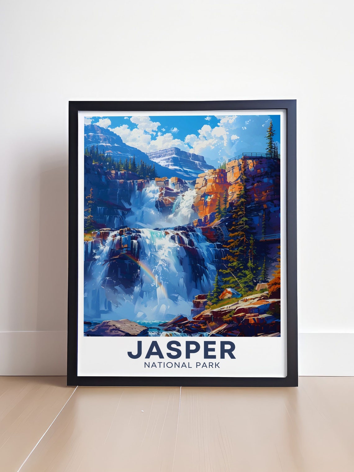 Jasper National Park Athabasca Falls Rainbow Mist Canyon Poster - Image 4