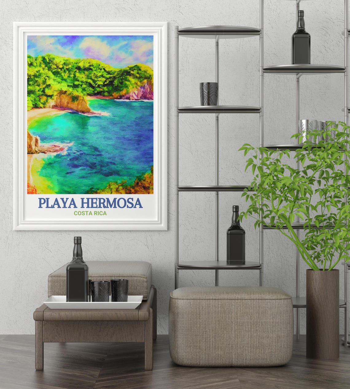 Playa Hermosa Costa Rica Hidden Turquoise Cove Cliffs Poster - Image 3