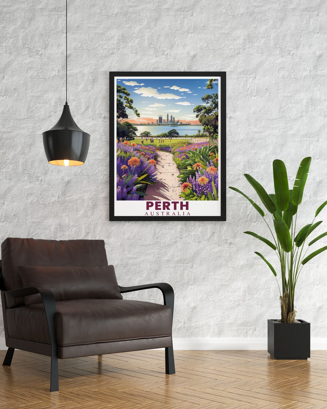 Perth Australia Kings Park Botanical Garden City Skyline Poster - Image 2