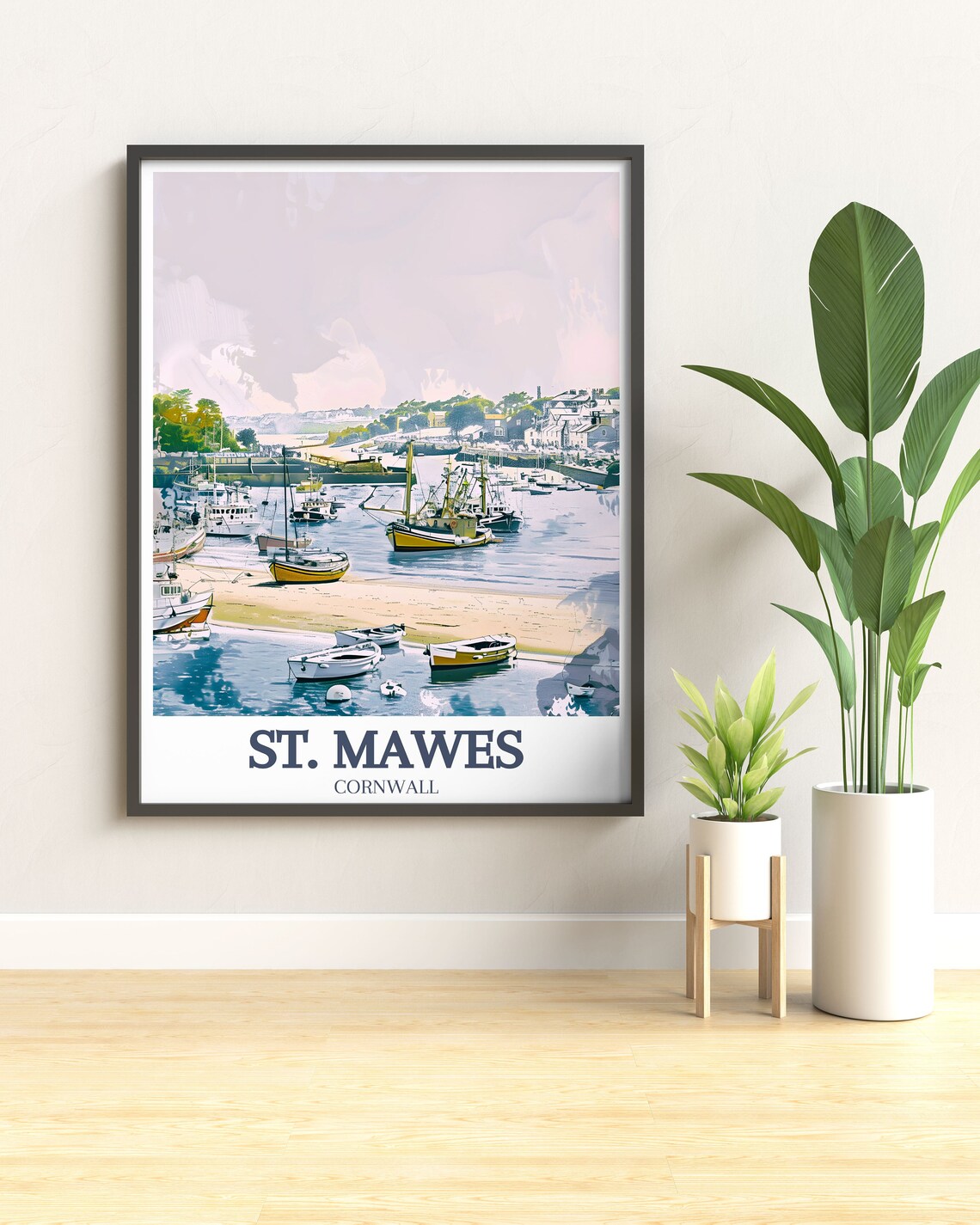 St Mawes Cornwall Harbour Boats Fishing Village Travel Poster - Image 3