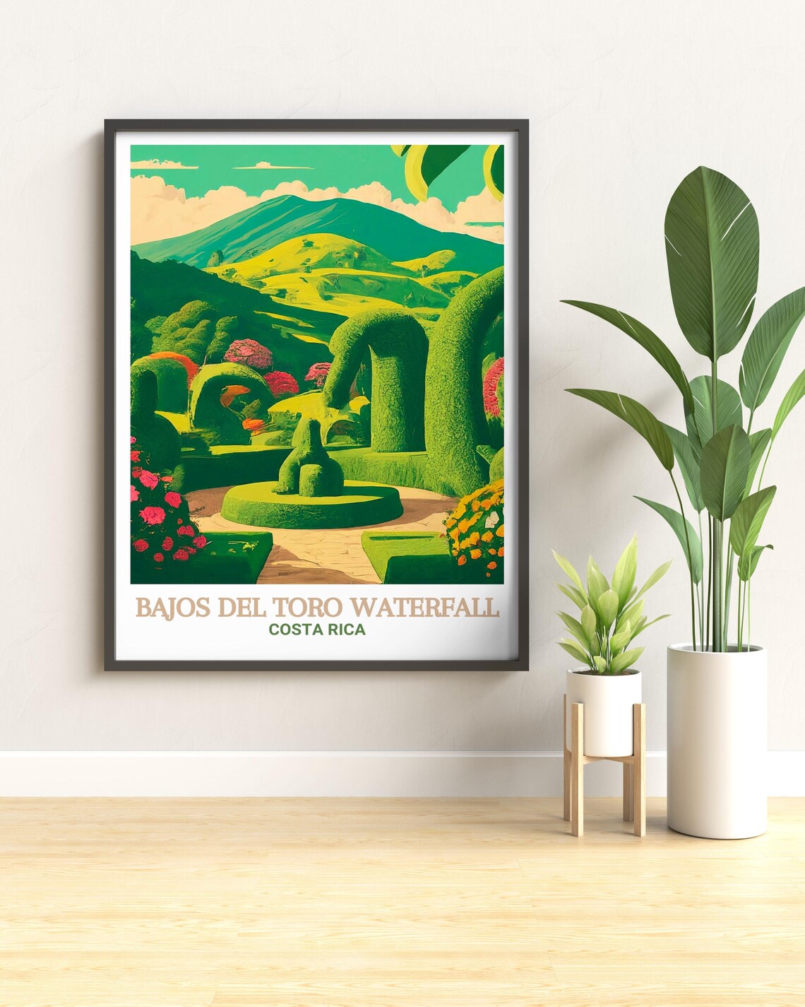 Bajos Del Toro Waterfall Costa Rica Topiary Garden Travel Poster - Image 2
