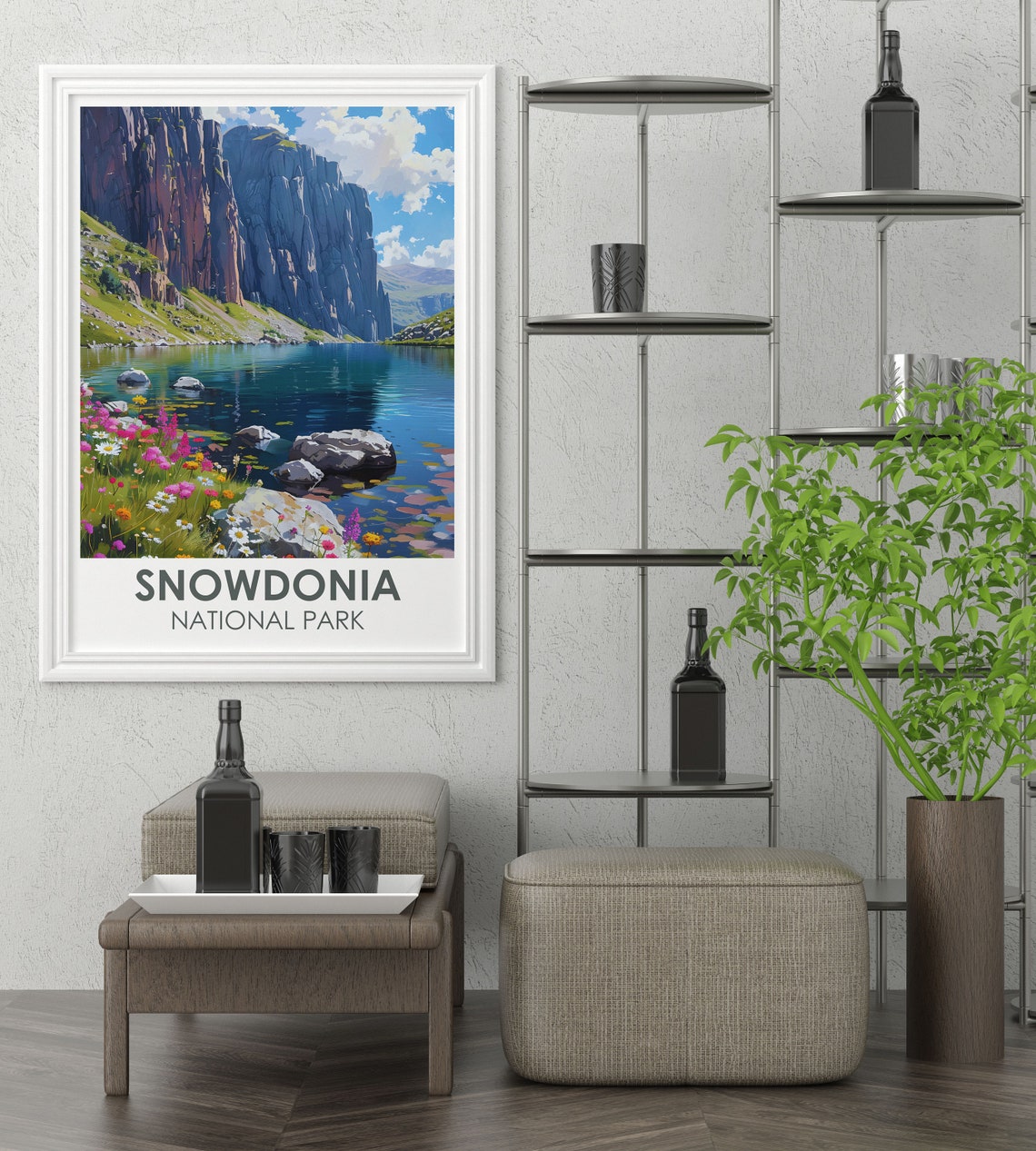 Snowdonia National Park Cwm Idwal Lake Cliffs Mountains Poster - Image 2