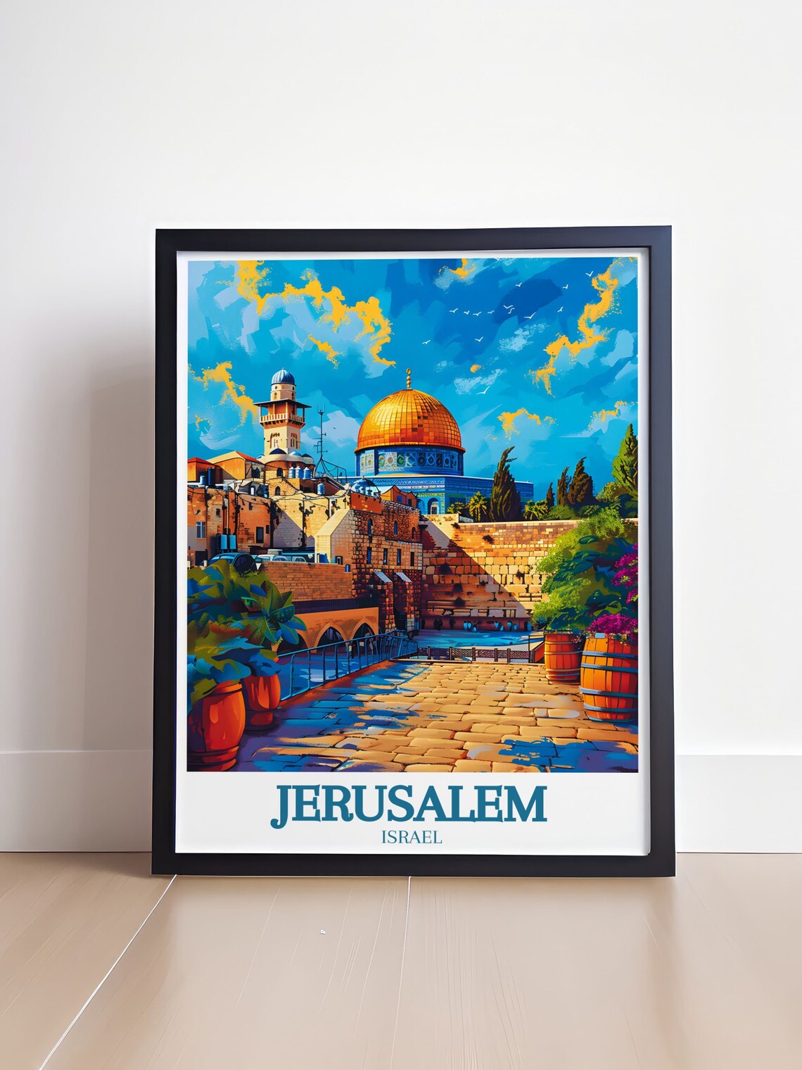 Jerusalem Israel Western Wall Golden Dome Old City Travel Poster - Image 4