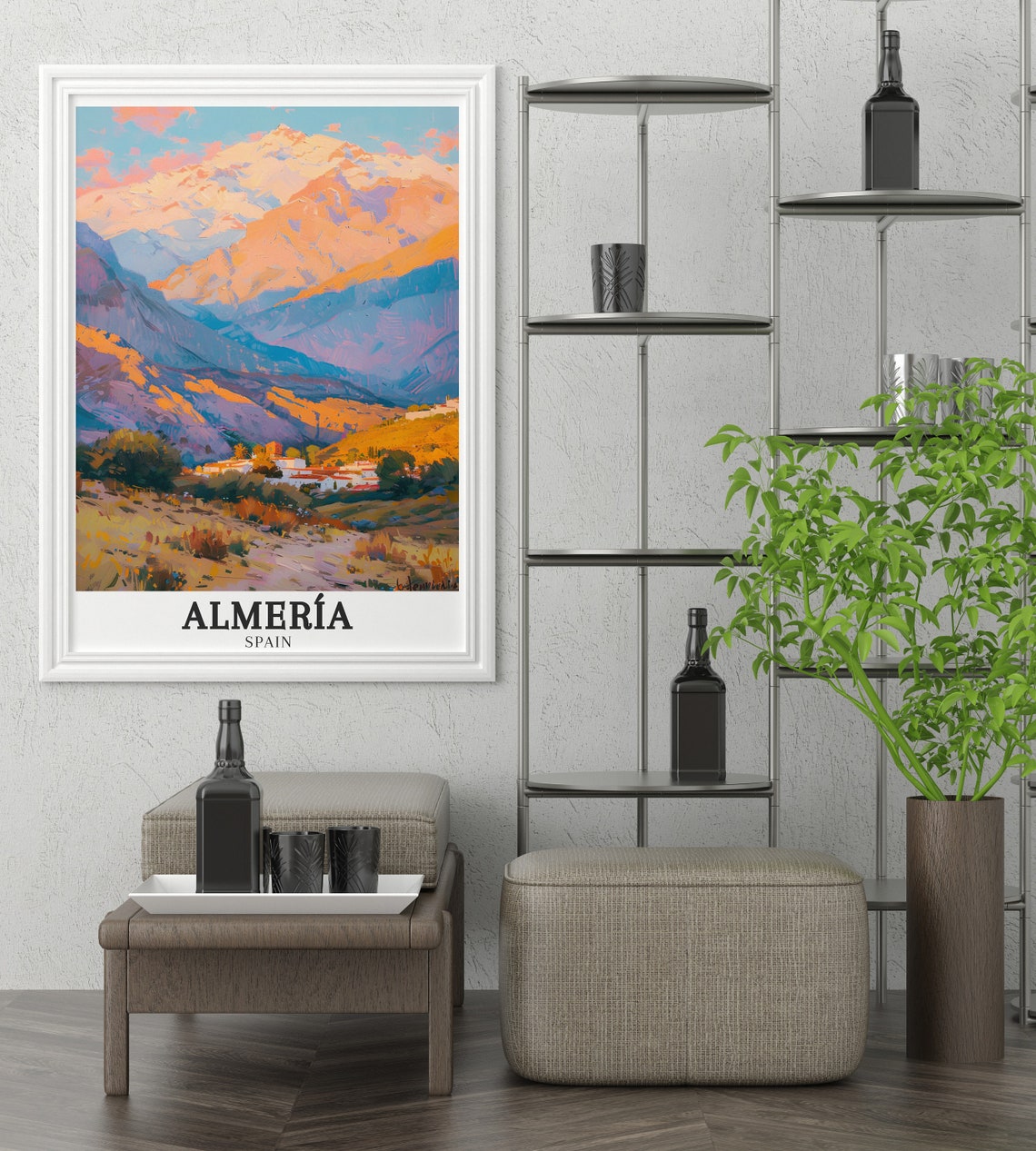 Almeria Tabernas Desert and Sierra Nevada Peaks View Art Poster - Image 3