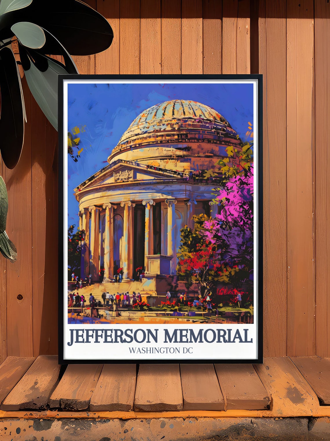 Jefferson Memorial Golden Dome Sunset Washington DC Art Poster - Image 3