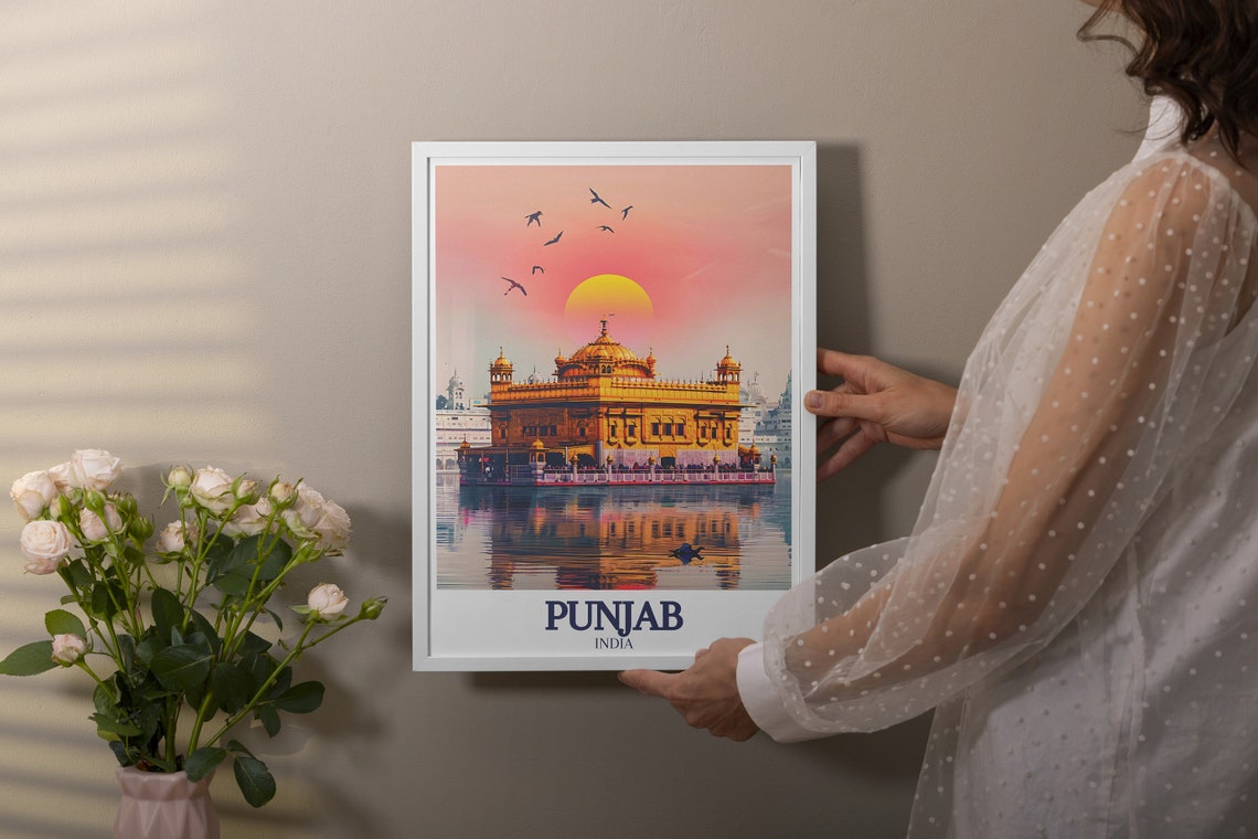 Golden Temple Amritsar Sunrise Reflection Punjab India Poster - Image 2