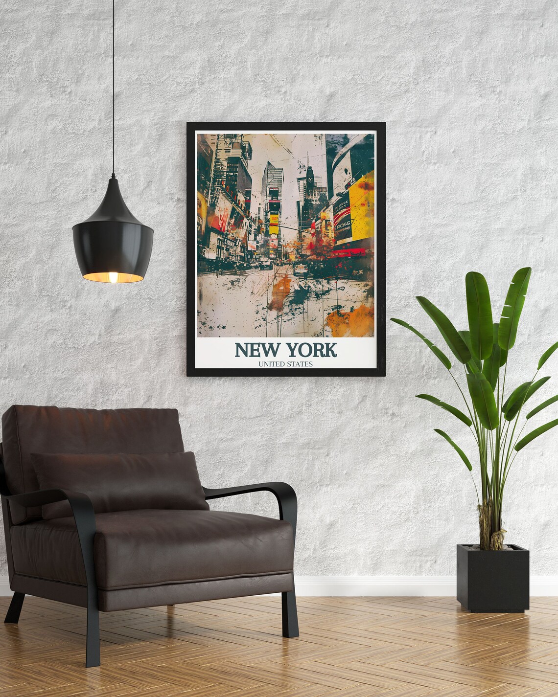New York Times Square Street Watercolor United States Poster - Image 2