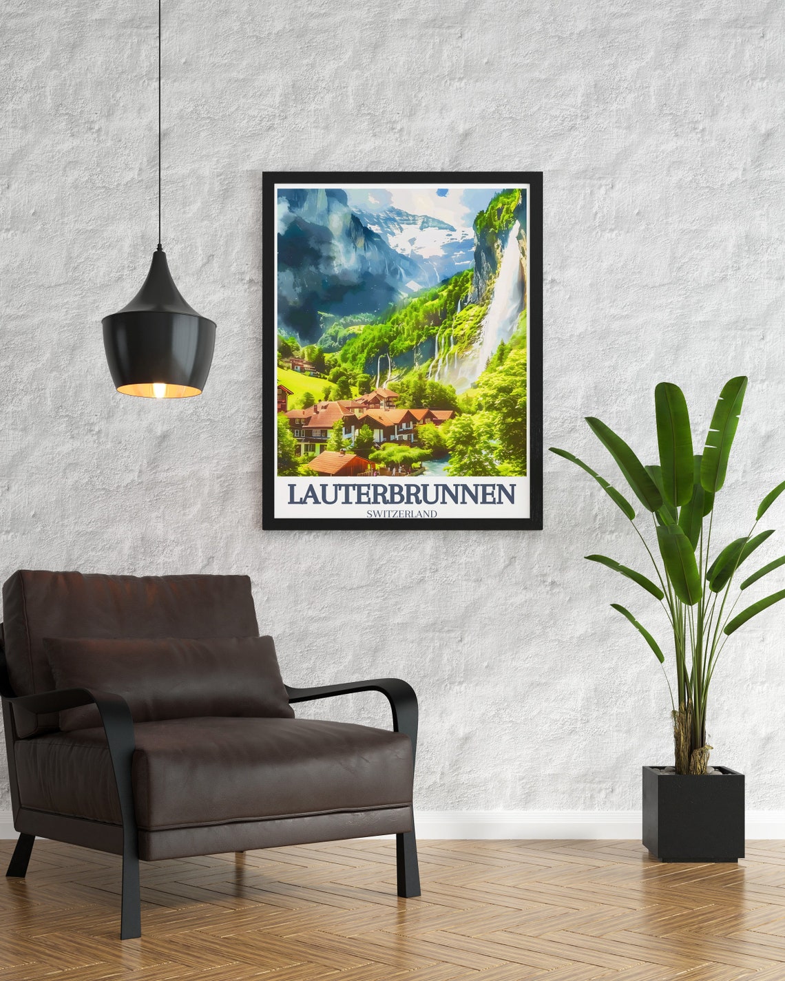 Lauterbrunnen Travel Poster Staubbach Falls Lauterbrunnen Travel Poster Lauterbrunnen Village Poster Lauterbrunnen Poster - Image 3