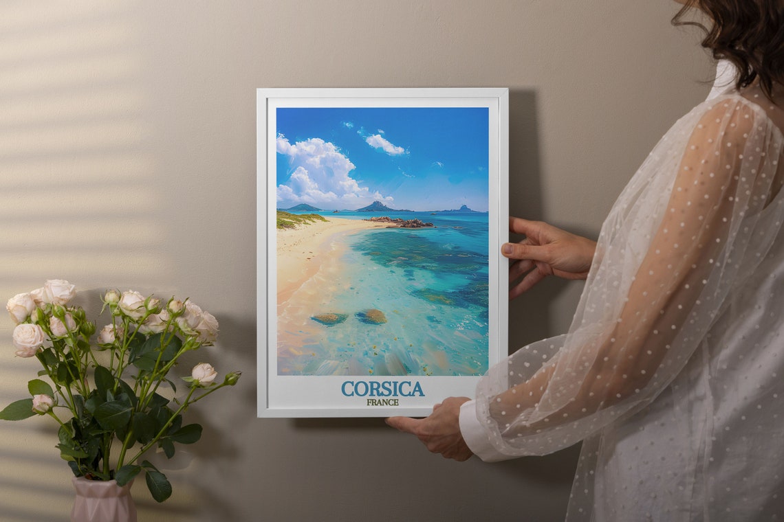 Corsica France Sandy Beach With Turquoise Clear Water Poster - Image 3