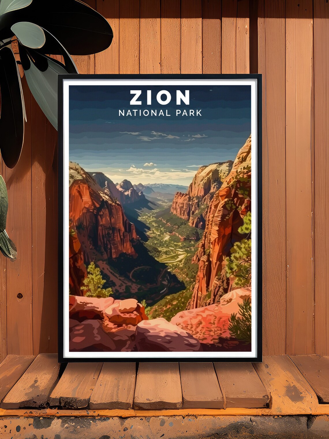 Zion National Park Angels Landing Canyon Overlook Travel Poster - Image 3