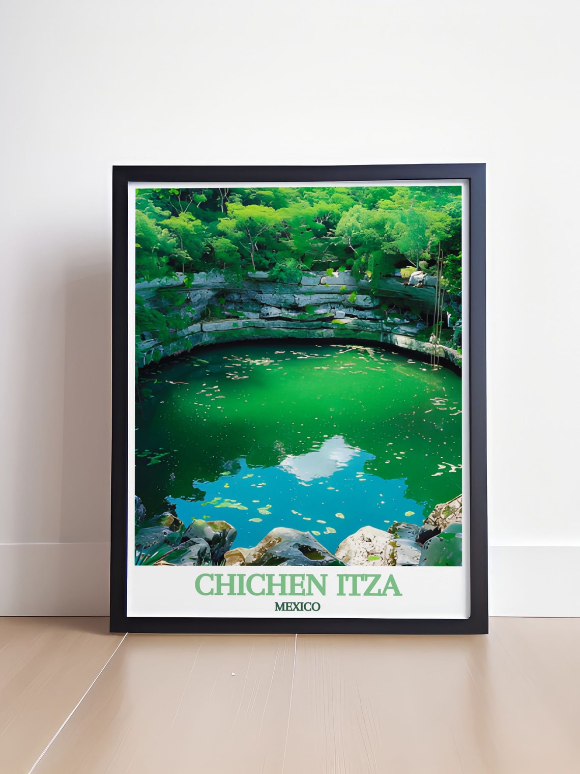 Sacred Circular Cenote Pool Jungle near Chichen Itza Mexico Poster - Image 4