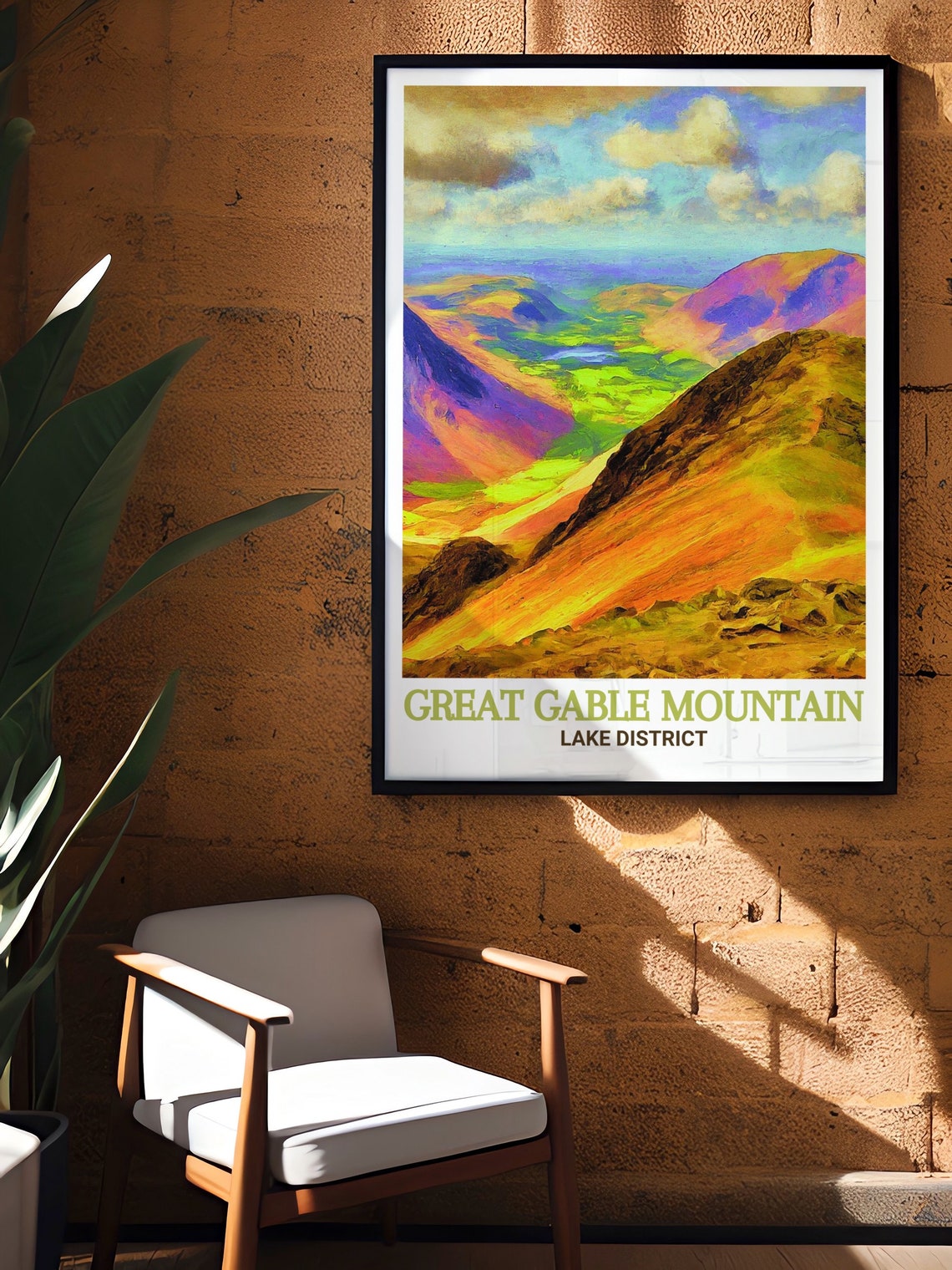 Great Gable Lake District Mountain Summit Panoramic View Poster - Image 3