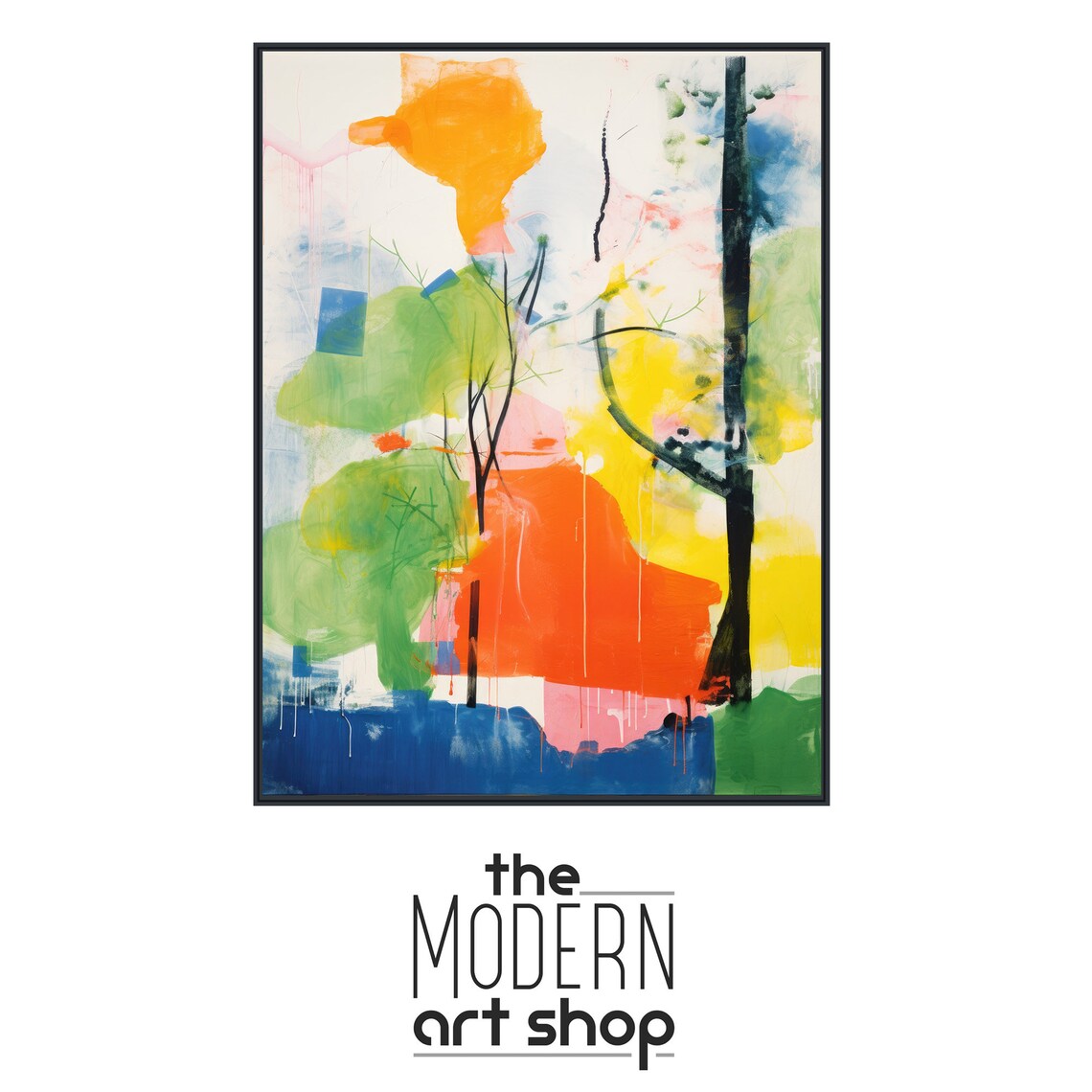 Modern Abstract Floral, Garden Colors Art Print - Image 4