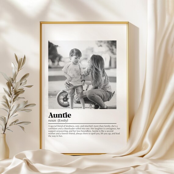 Personalised Auntie Print Aunty Definition Print Personalised Gift For Auntie Gift For Aunt Birthday Gift Photo Gift Mothers Day Gift