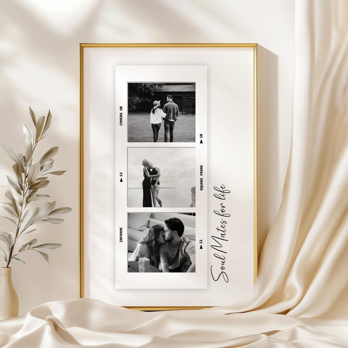 Soul Mates for Life Film Strip Photo Collage Poster for Couples