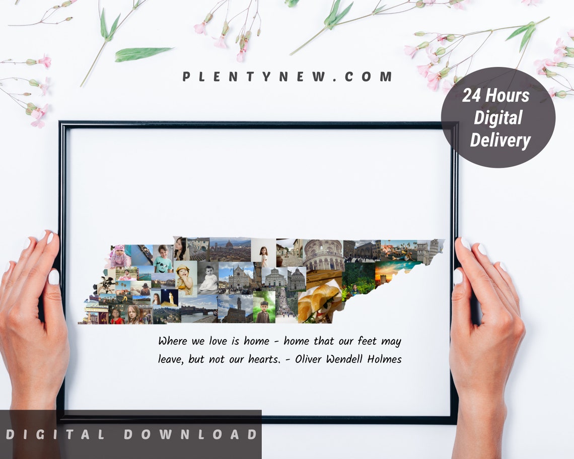 Tennessee Photo Map Tennessee Photo Collage Tennessee Svg Tennessee Art Tennessee Wall Decor Tennessee Gifts Tennessee Print