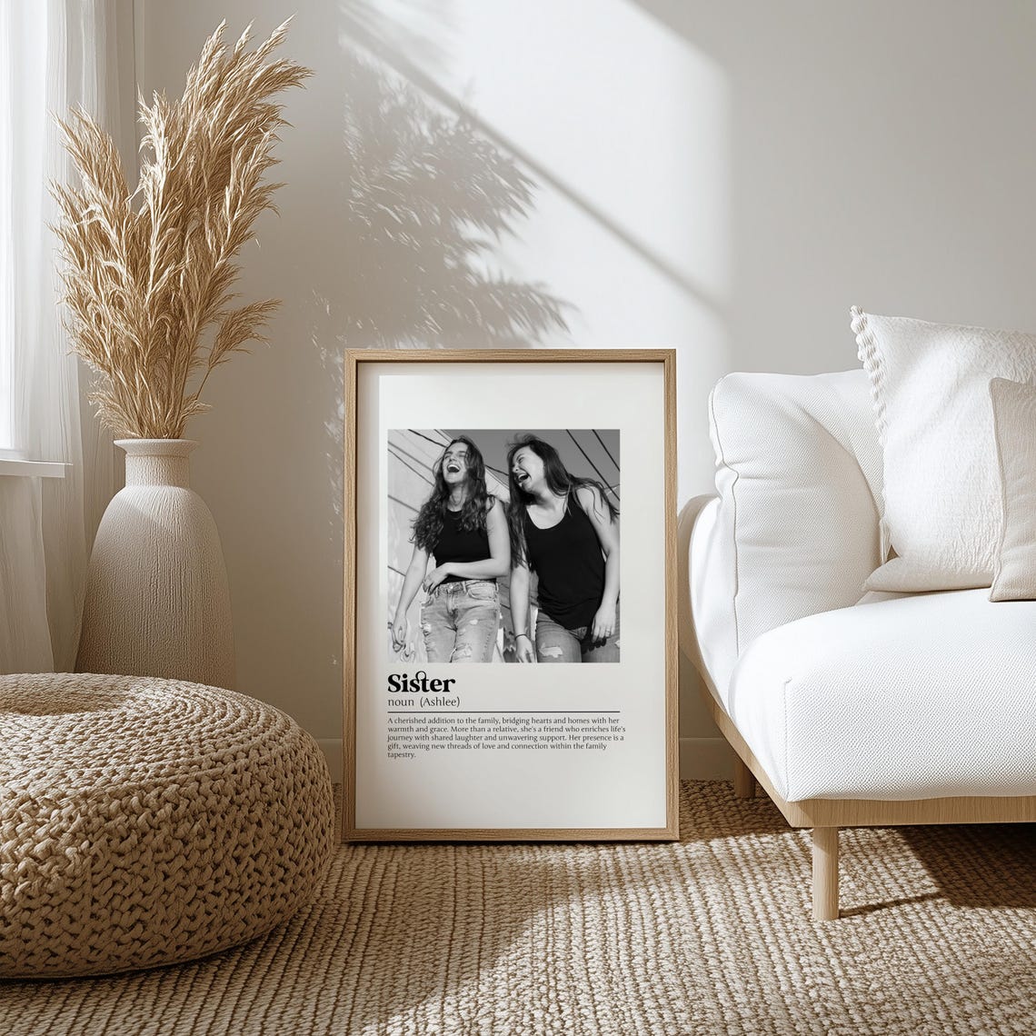 Personalised Sister Dictionary Definition Photo Tribute Gift Poster