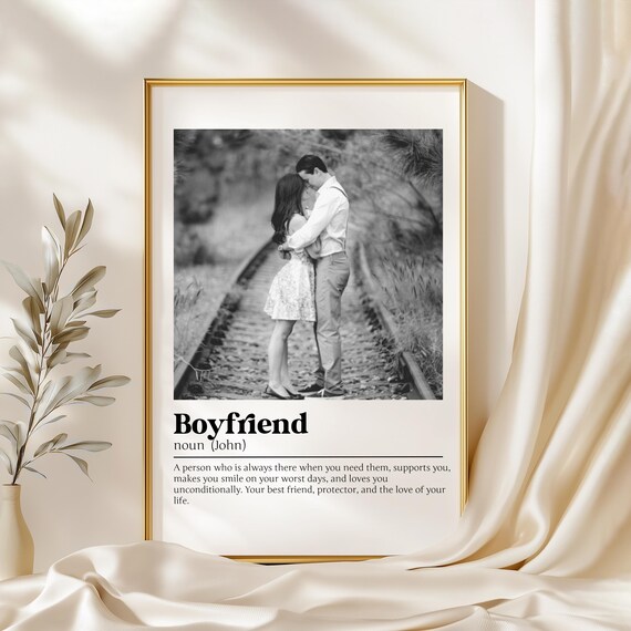 Personalised Boyfriend Print Boyfriend Definition Print Personalised Photo Print Style Print Birthday Gift For Him Anniversary Gift Ideas