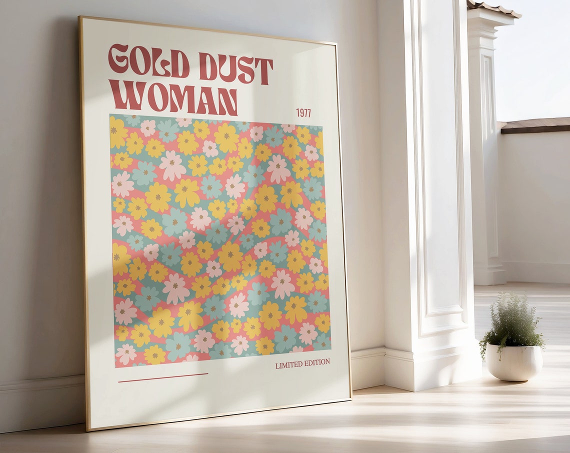 Gold Dust Woman 1977 Poster Retro Floral Limited Edition Music Decor - Image 4