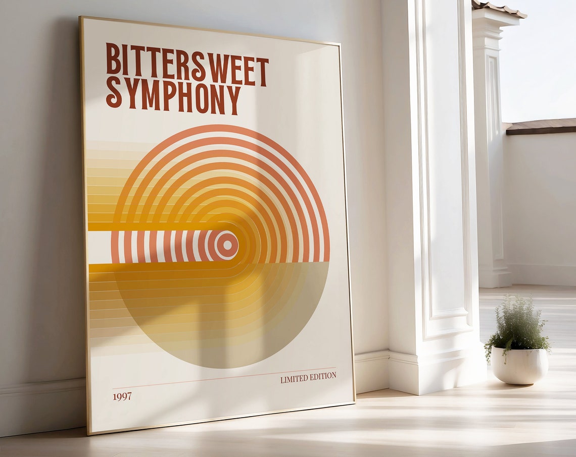 Bittersweet Symphony 1997 Retro Concentric Circle Music Poster