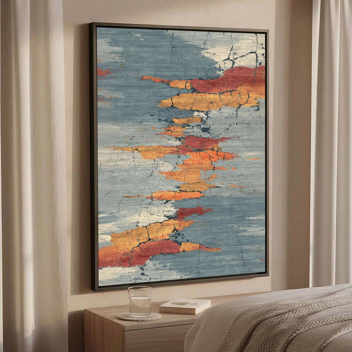 Abstract Textile Canvas Art Retro Modern Pattern Print
