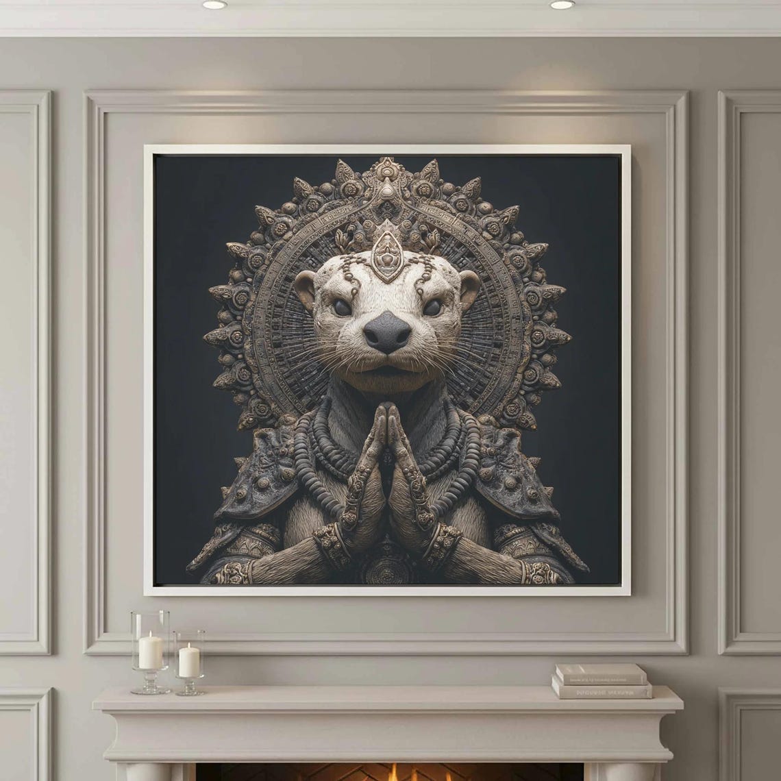 Meditating Otter Buddha Surreal Zen Meditation Animal Wall Art