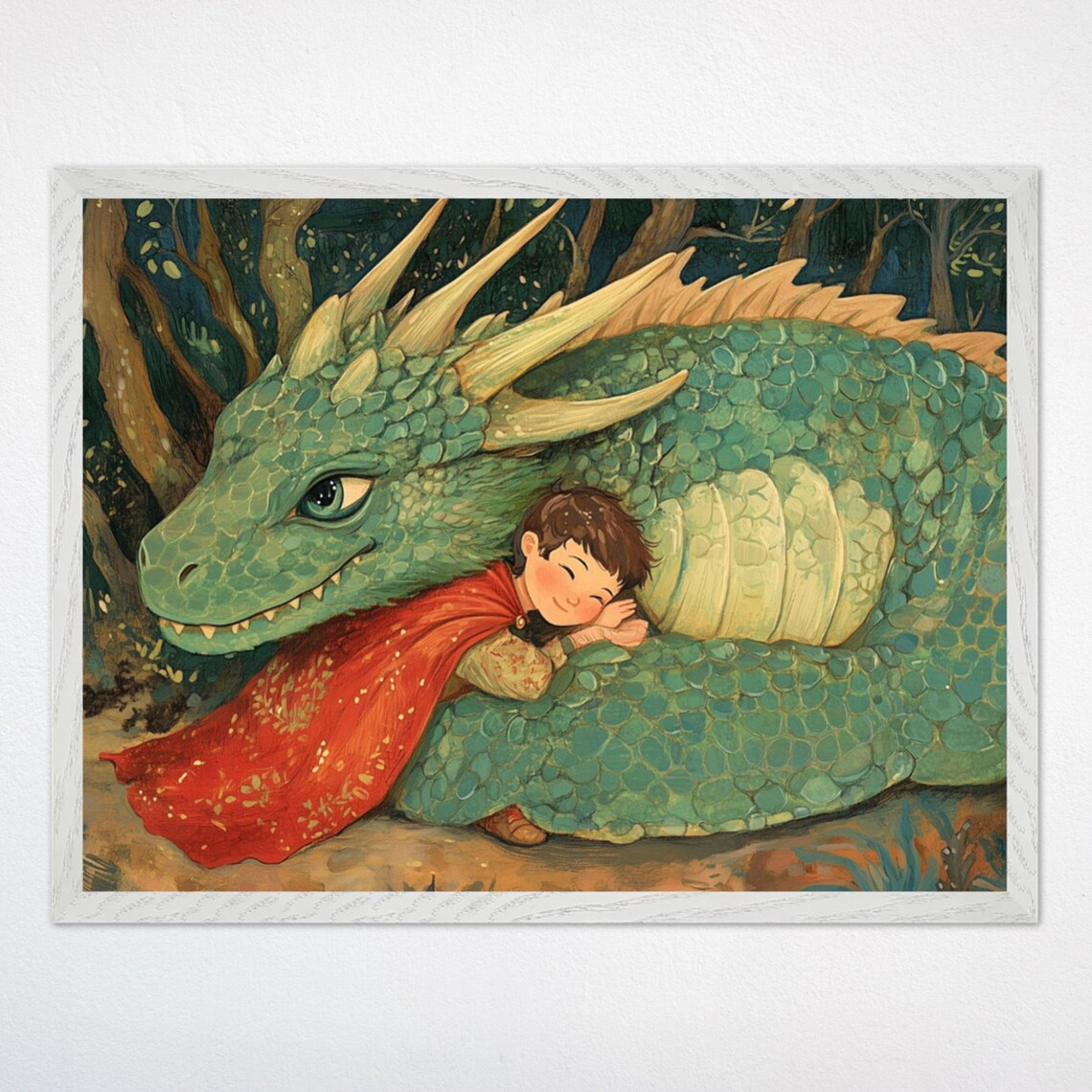 Dragon Nursery Wall Art, Whimsical Kids Room Art Print