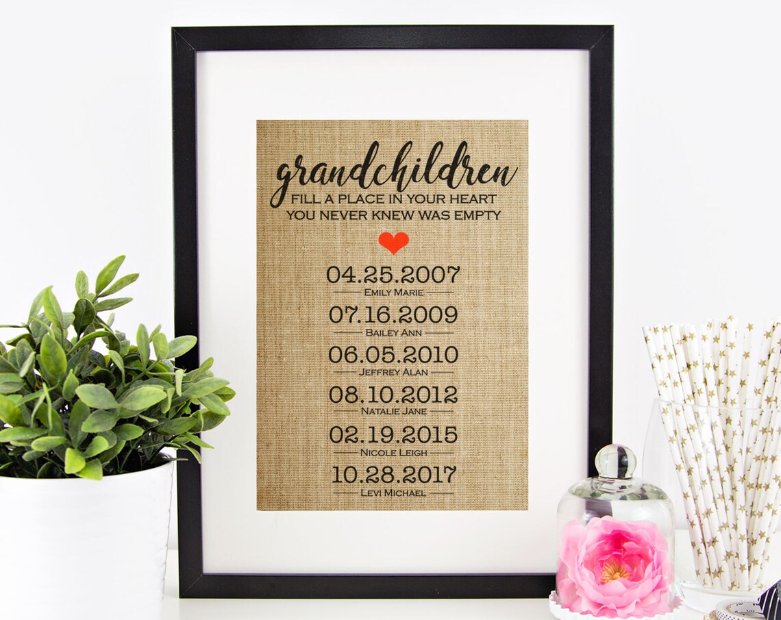Personalized Grandparents Gift Art Print for Grandma & Grandpa