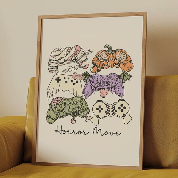 Horror Move Monster Game Controllers Mummy Pumpkin Ghost Gamer Poster