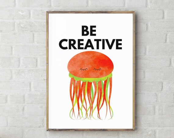 Quotes For Kids Nursery Inspirational Decor Cute Jellyfish Wall Art Inspirational Educational Classroom Poster