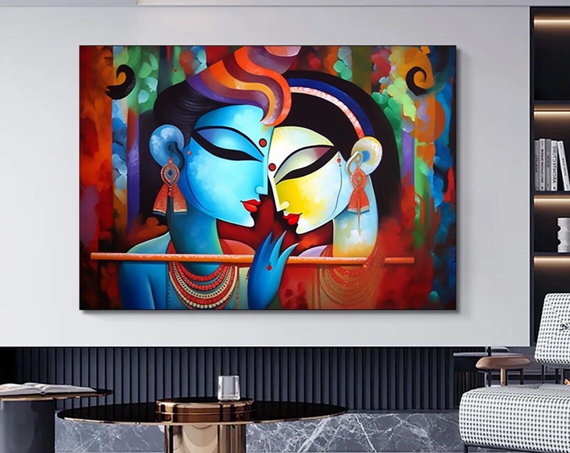 Radha Krishna Traditional Wall Decor Art Print