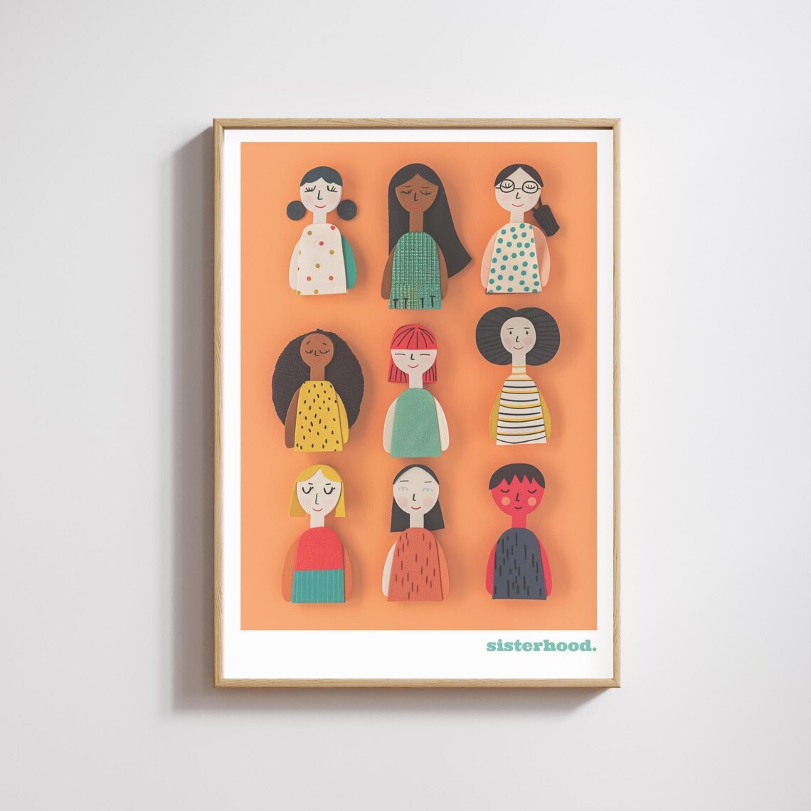 Sisterhood Women Folk Illustration Female Friendship Art Print