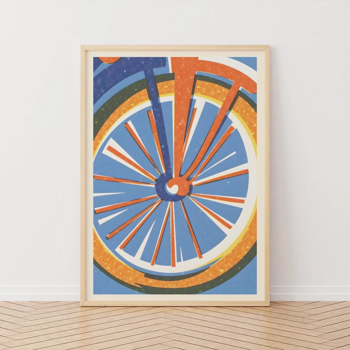 Abstract Colorful Bicycle Wheel Pop Art Modern Cycling Poster