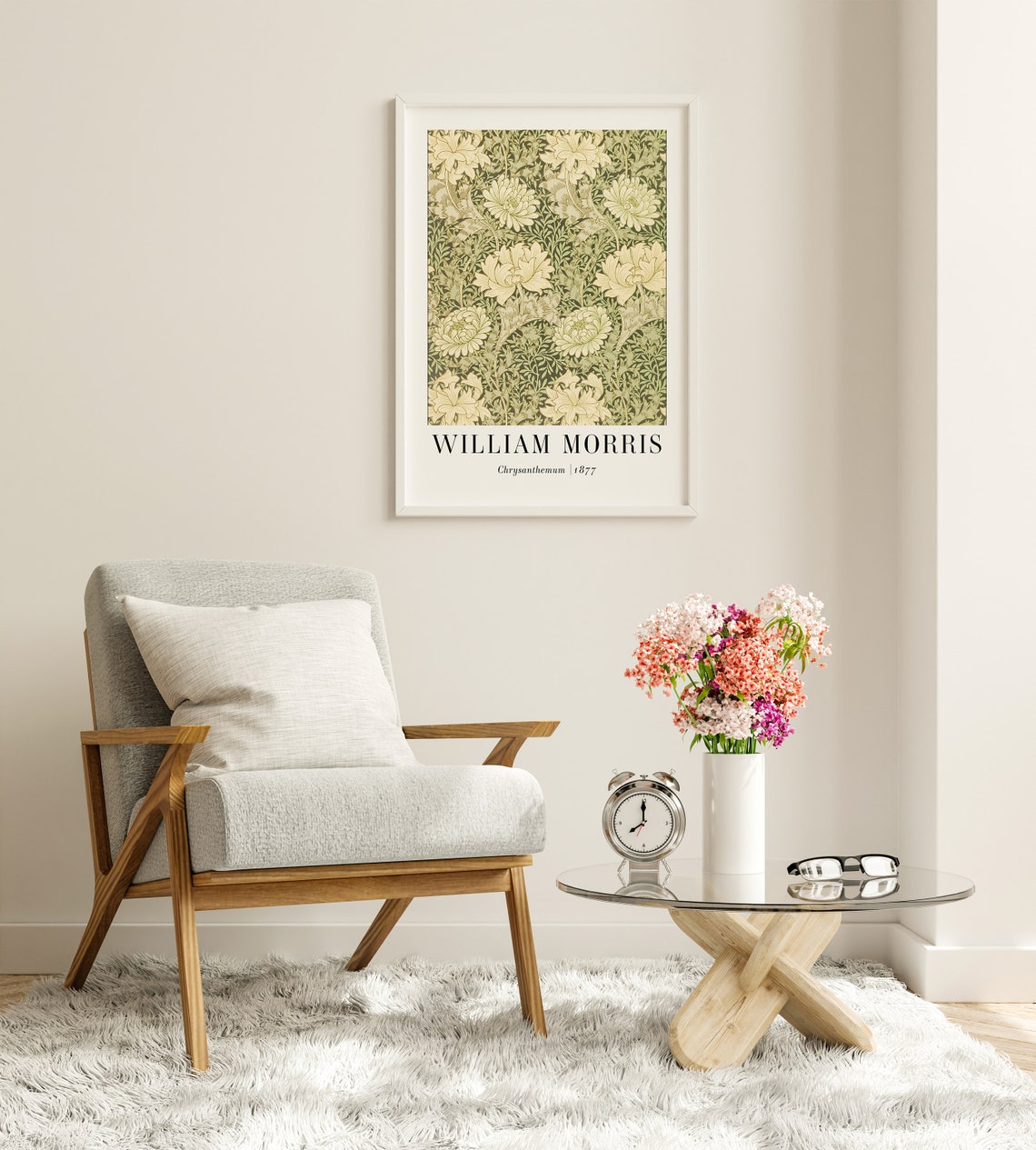 William Morris Chrysanthemum 1877 Green Floral Pattern Art Poster - Image 7