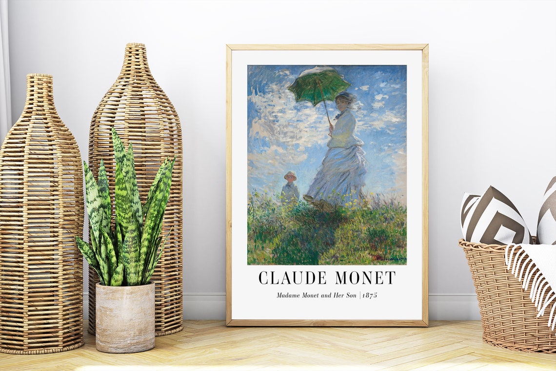 Claude Monet Madame Monet and Son 1875 Parasol Breezy Poster - Image 4