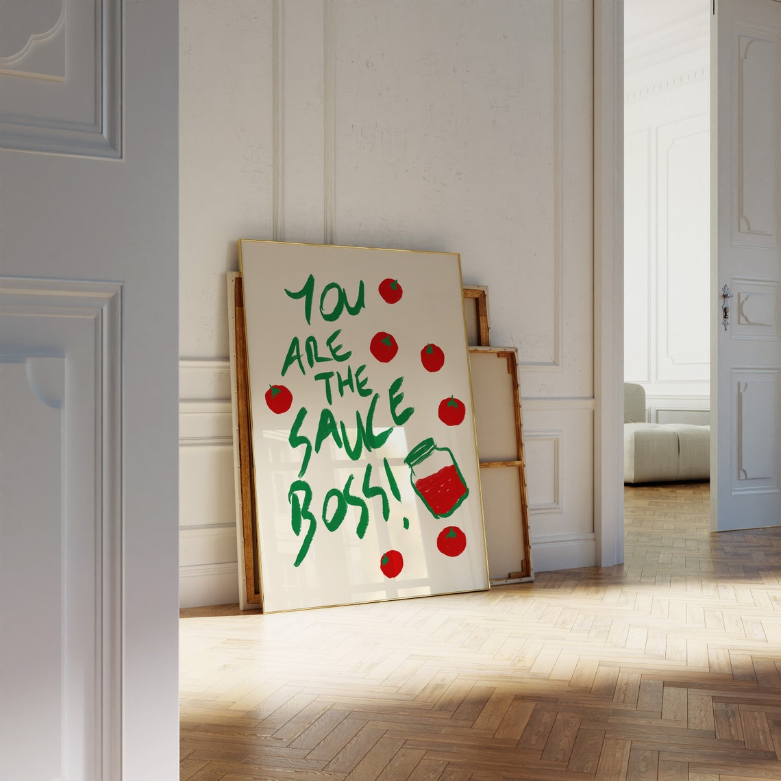 You Are the Sauce Boss Funny Red Tomato Kitchen Wall Art Decor - Image 3